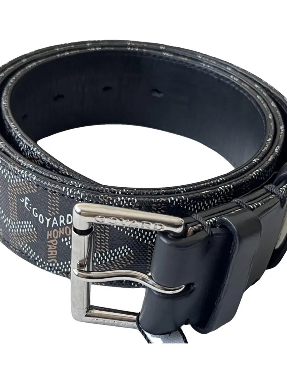 Goyard Authentic Florida Chevron Print Coated Canvas Olympic Belt